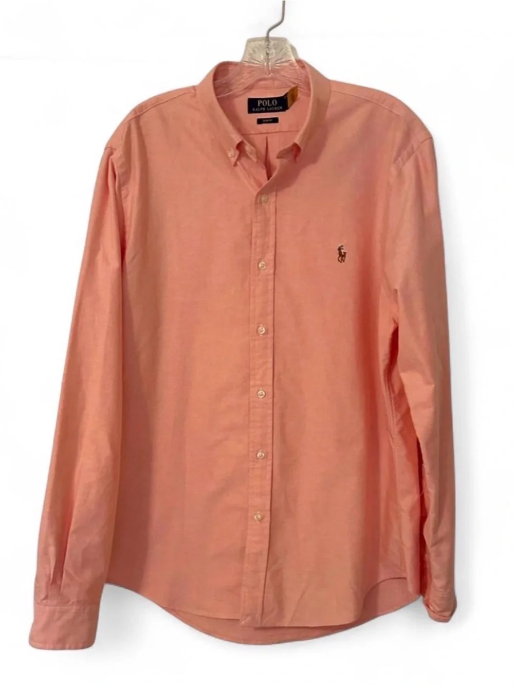 Polo Ralph Lauren Oxford Peach Cotton Long-Sleeve Men’s Large Button-Down Shirt